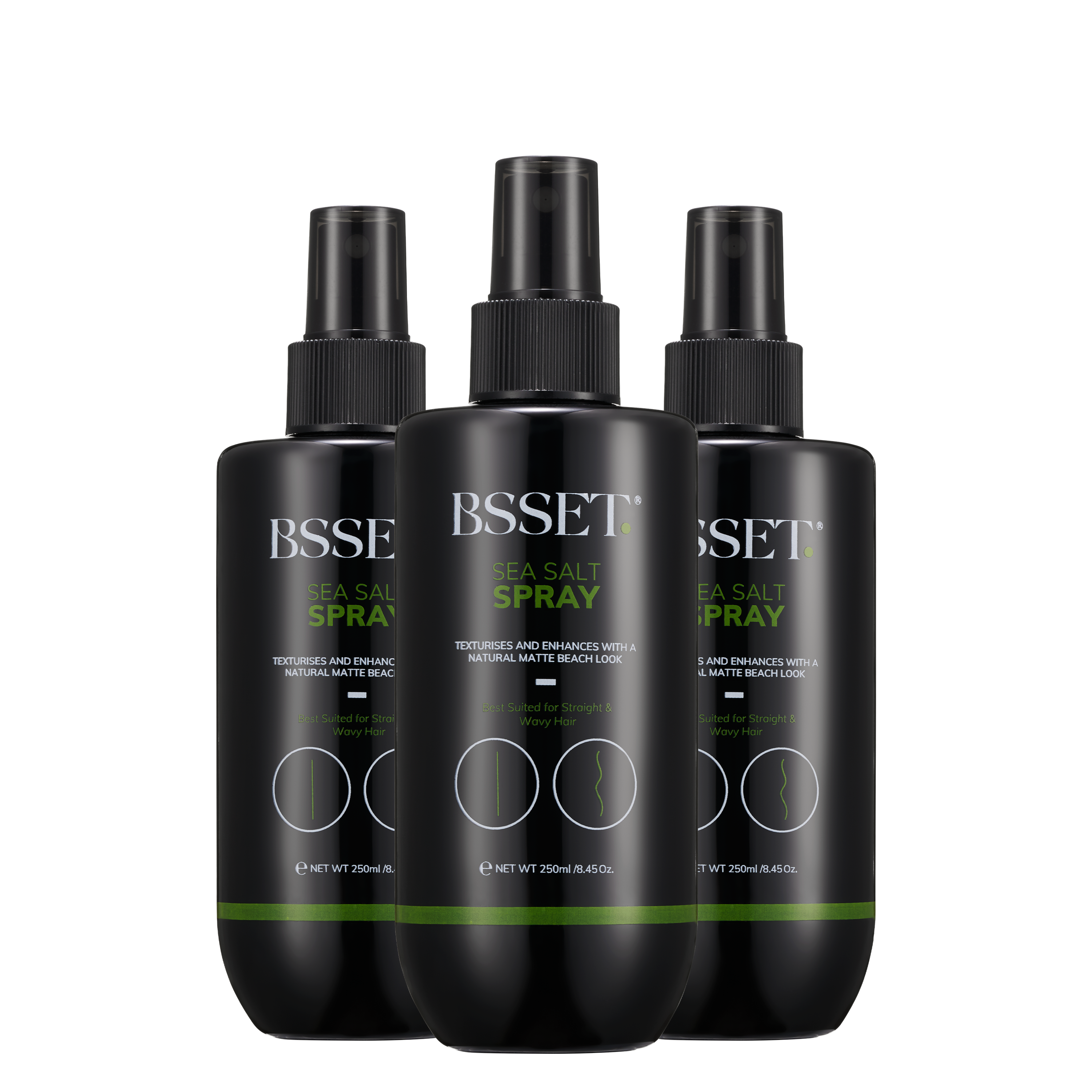 BSSET Sea Salt Spray 3-pack — three bottles