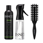 BSSET Curl Routine Kit: Original Curl Cream, Refresher Spray Bottle and Curling Brush