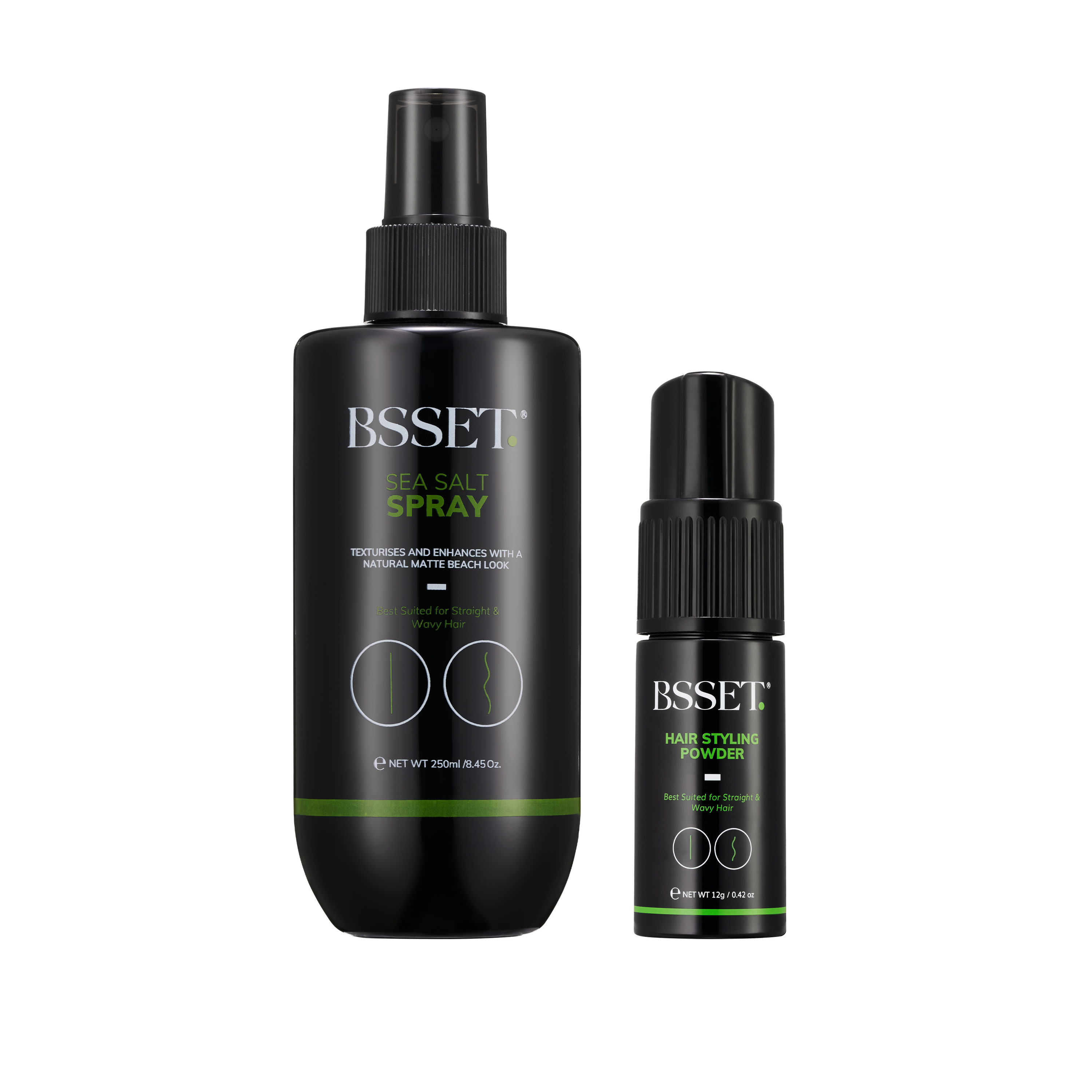 BSSET Volume & Texture Duo — Hair Styling Powder 12g and Sea Salt Spray 250ml