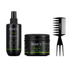 BSSET Textured Styling Kit - Sea Salt Spray, Sea Salt Pomade and 3-in-1 Styling Comb