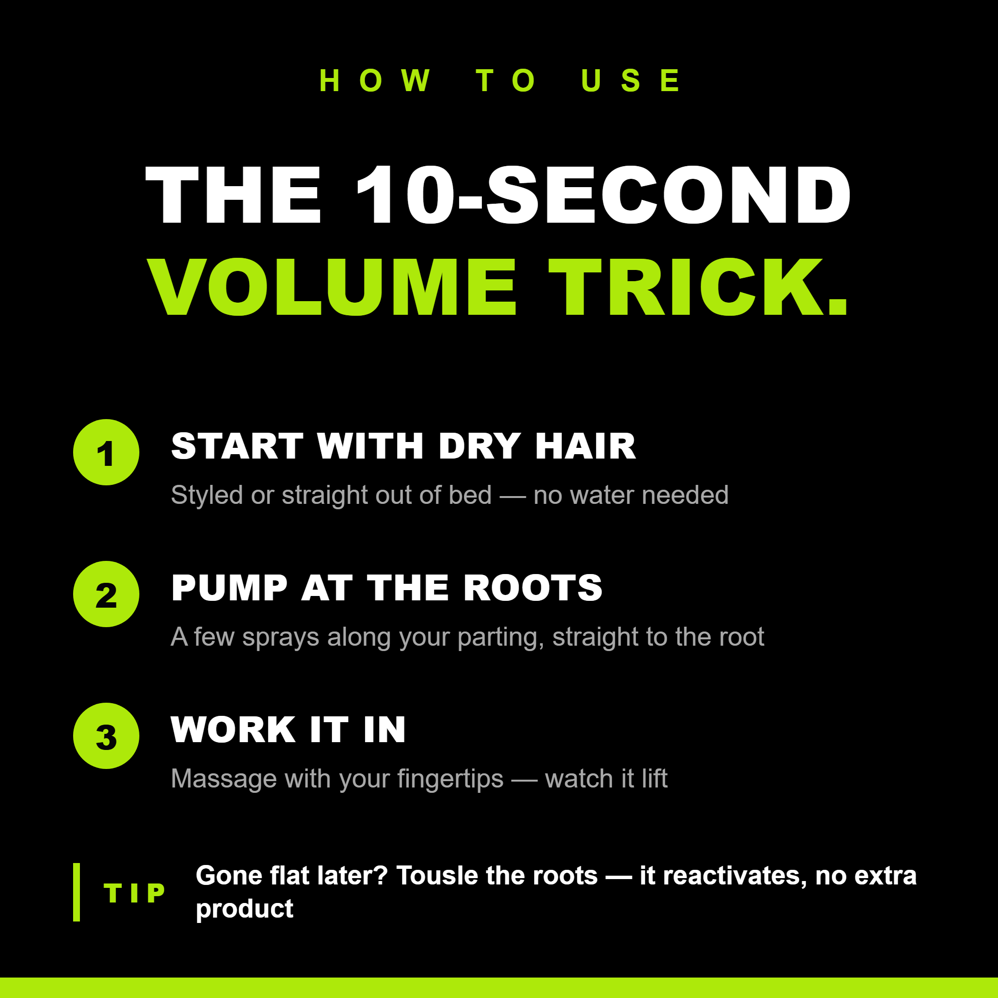 How to use - the 10-second volume trick