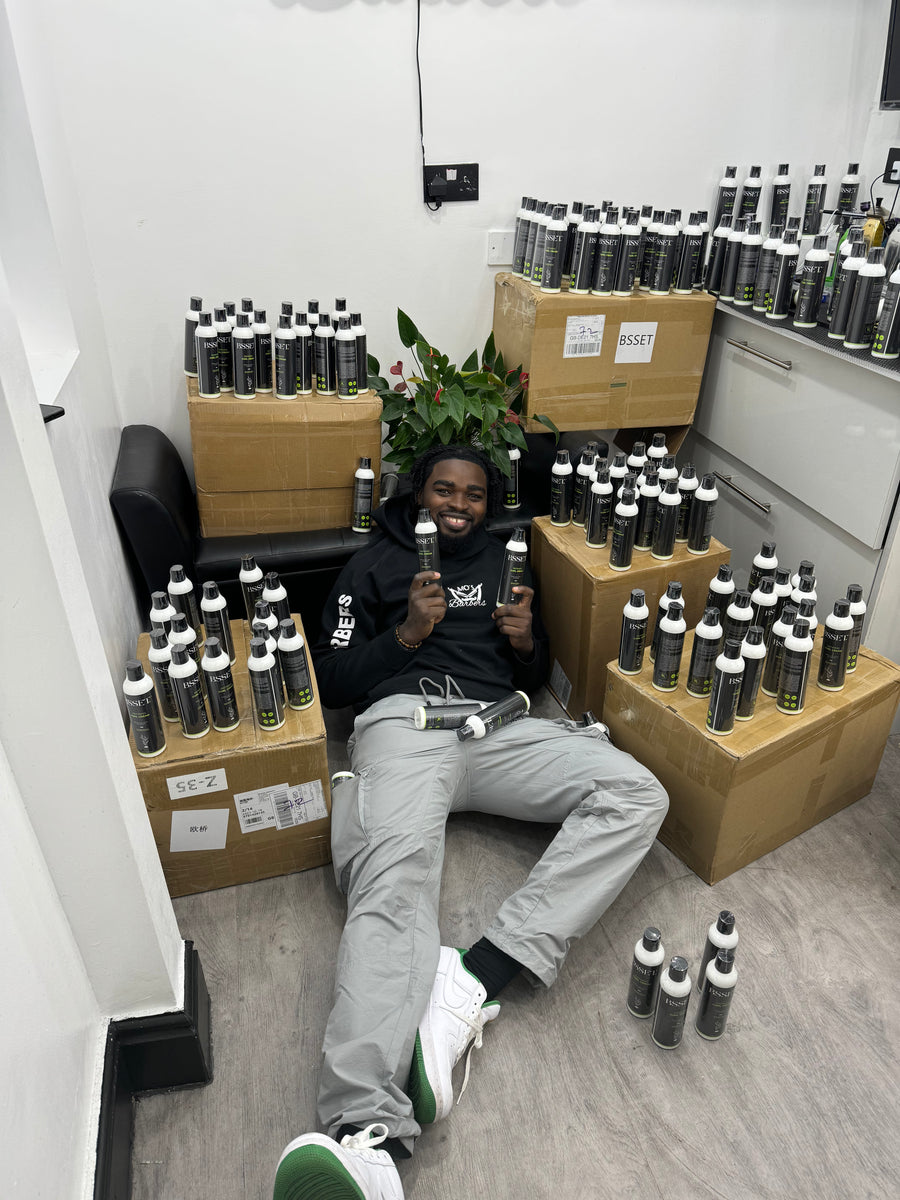 Mo with the first BSSET stock delivery at the barbershop